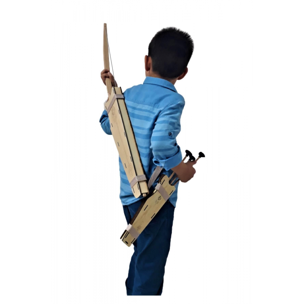 Doğal Ahşap Ok Yay Seti, Yay + 10 Adet Ok + Yay Kını + Sadak + Hedef