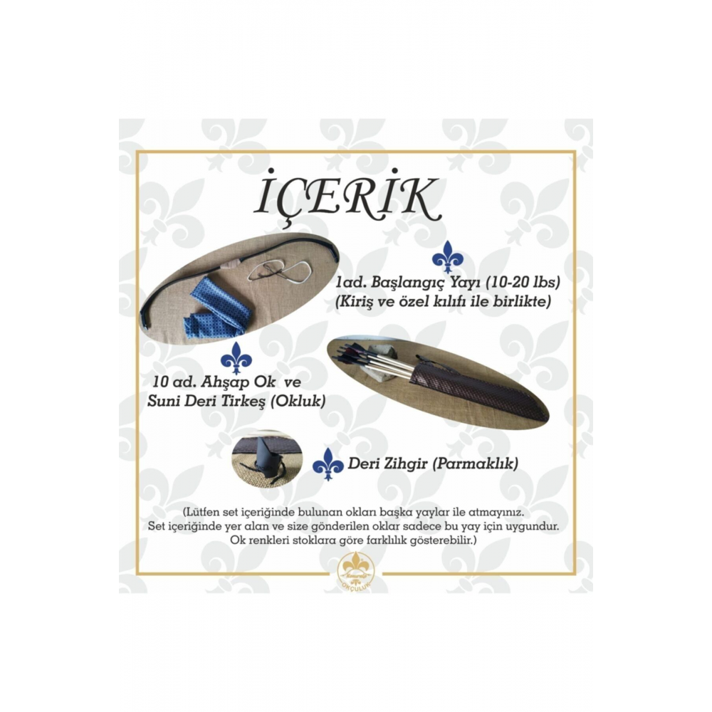 Geleneksel Okçuluk Başlangıç Seti (Basit Tirkeş +10 Ok +zihgir)