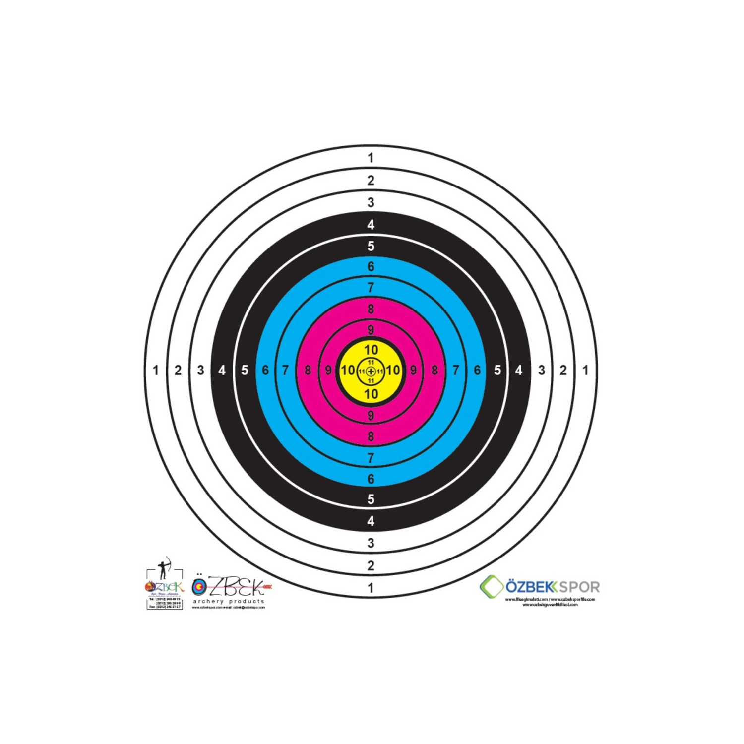 Okçuluk Hedef Kağıdı 80cm 10 Halka -10'lu Paket