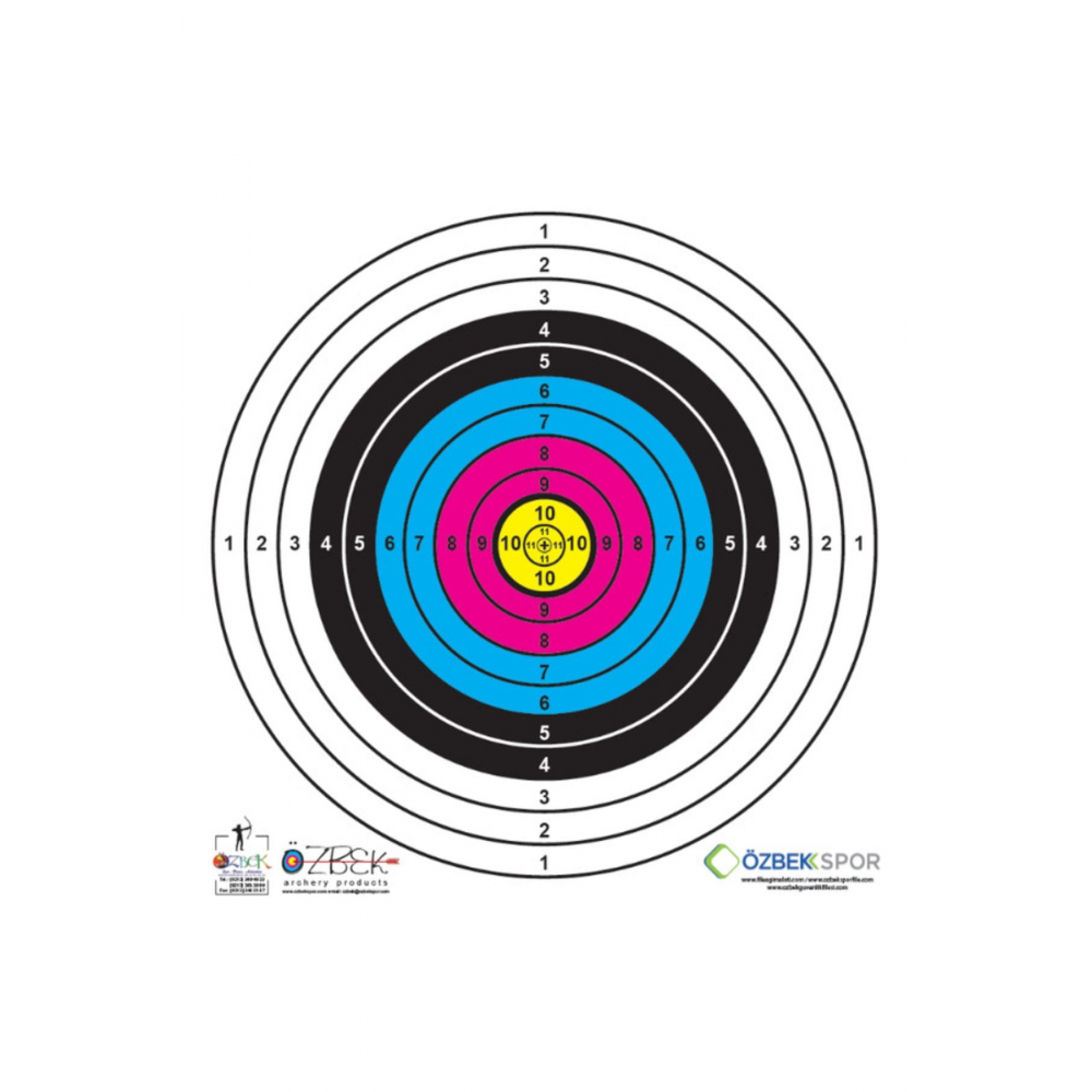Okçuluk Hedef Kağıdı 80cm 10 Halka -10'lu Paket