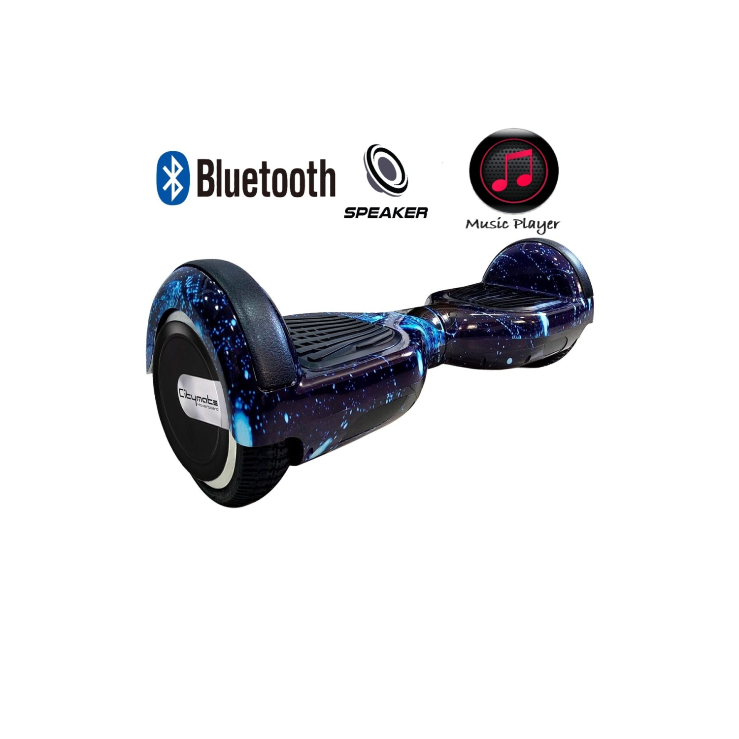 Elektrikli Kaykay Hoverboard Bluetooth Hoparlörlü 6.5 Inch Grafiti Desenli Otomatik Akıllı Denge