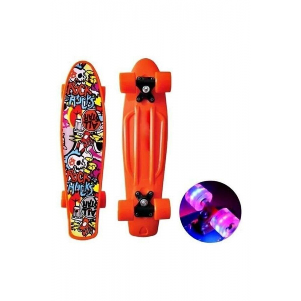 Tech Dn 80006 Graffiti Ledli Kaykay- Turuncu