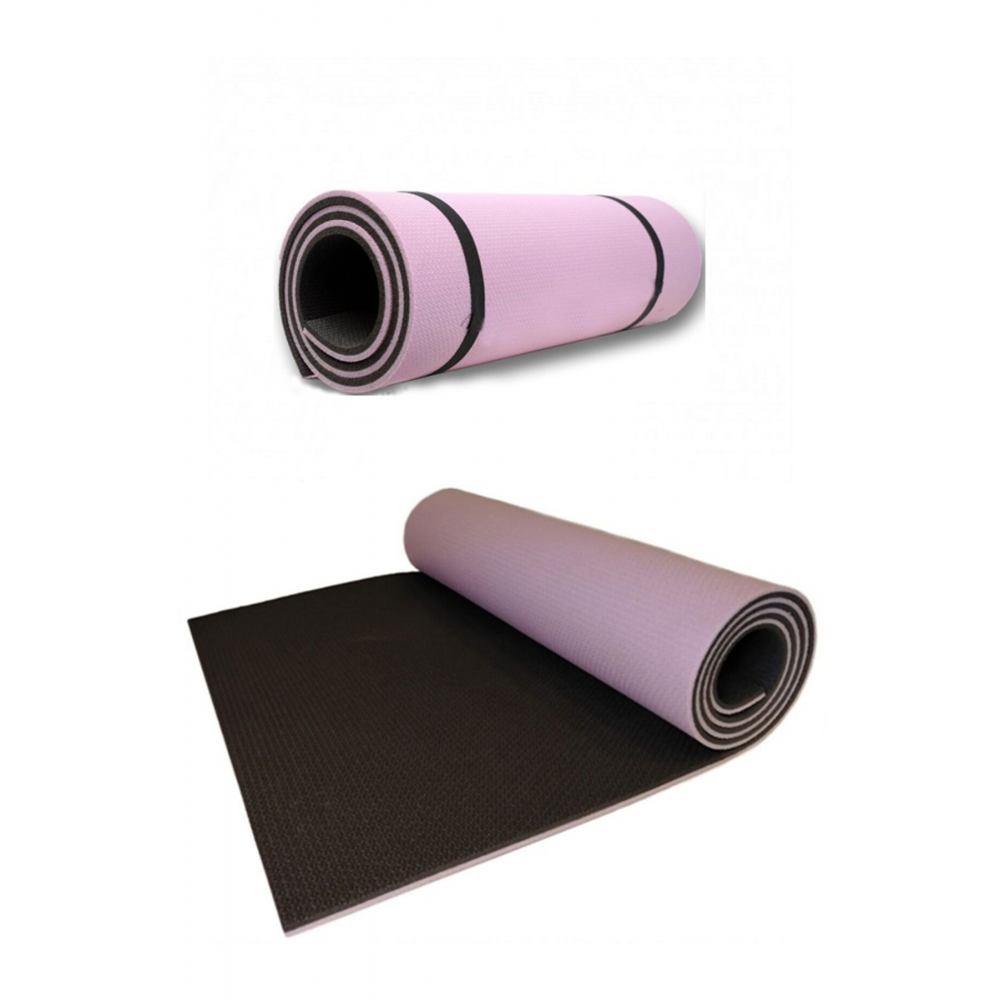 8,5 Mm Çift Taraflı Lila Siyah Pilates Matı Iz Yapmaz Kaymaz Egzersiz Minderi Kamp Matı