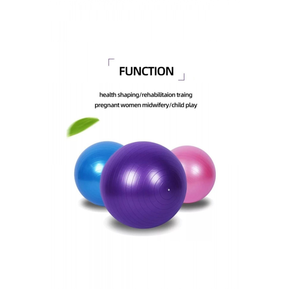 65 Cm Fitilli Pilates Topu Ve Pompa Seti Plates Denge Yoga Spor Egzersiz Top Jimnastik Fitness Gym