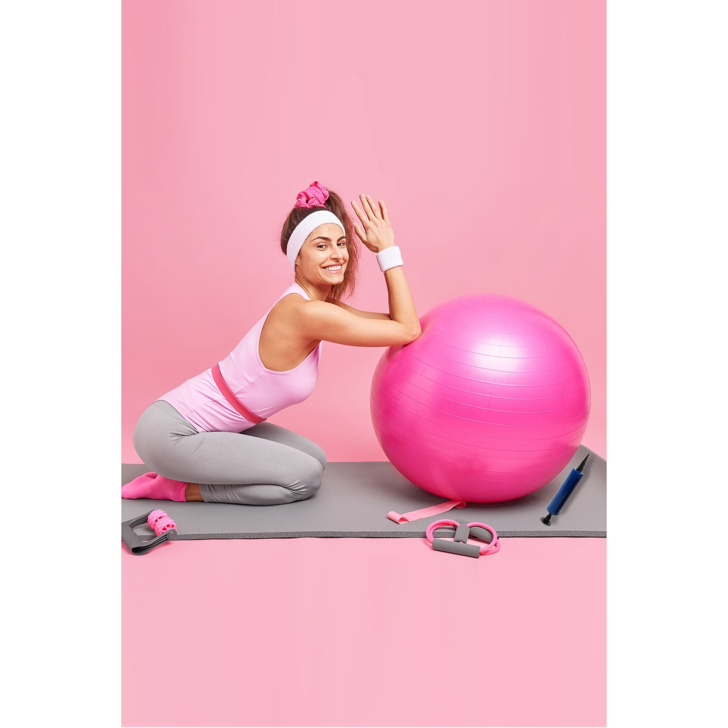 Dayanıklı Yüksek Kalite Fitilli Pilates Topu Ve Pompa Seti Denge,aerobik,yoga,fitness Topu