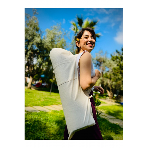 Mat Taşıma Çantası (8 MM) Yoga Pilates Mat Çantası %100 Ham Pamuk Kumaş