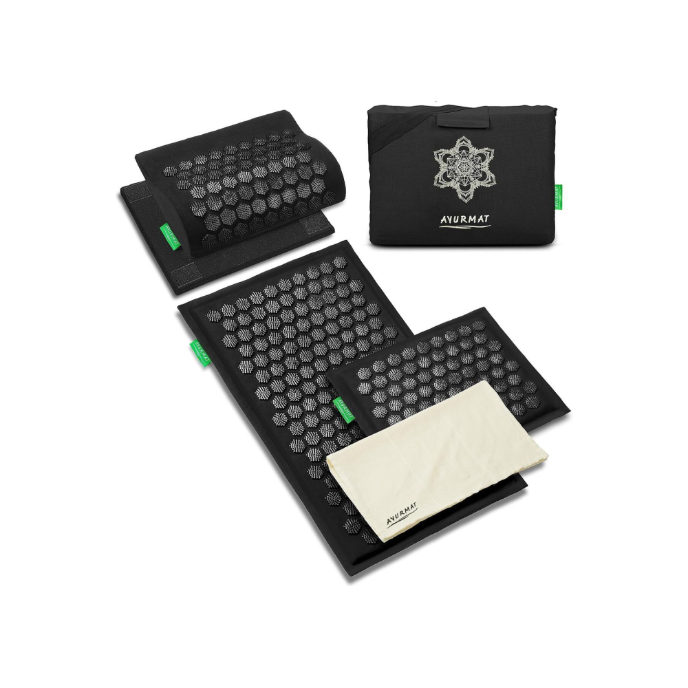 Birinci Sınıf Akupresür Matı ve Yastık Seti Doğal Çevre Dostu Keten ve Hindistan Cevizi Lifleri