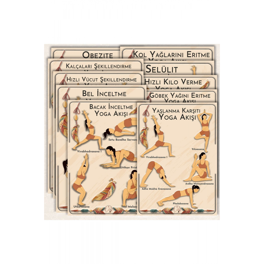 130 Kartlık Yoga Anatomisi 4'lü Set 1 Set Içinde 4 Dev Set Yoga Akışları