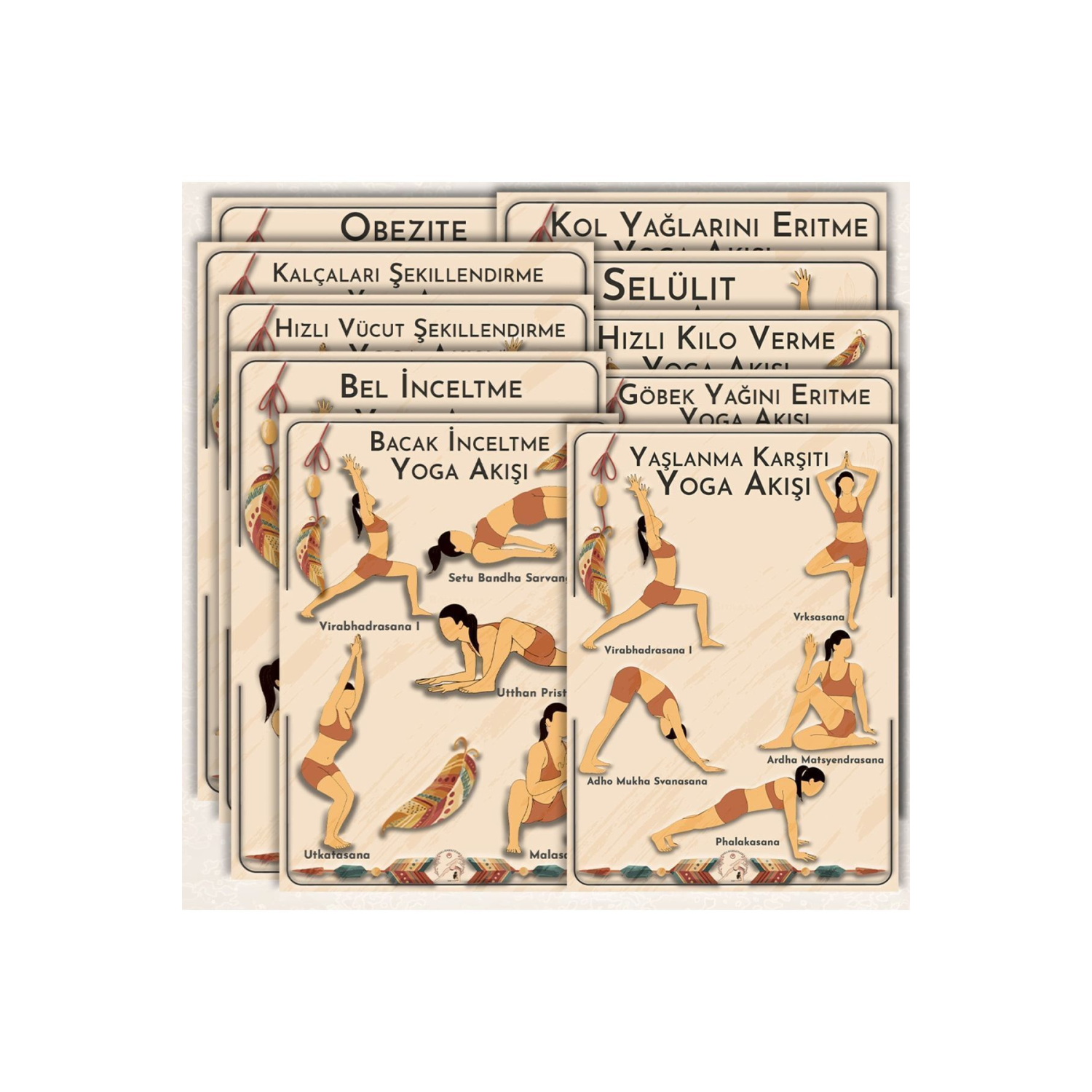 130 Kartlık Yoga Anatomisi 4'lü Set 1 Set Içinde 4 Dev Set Yoga Akışları