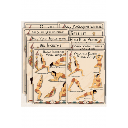 130 Kartlık Yoga Anatomisi 4'lü Set 1 Set Içinde 4 Dev Set Yoga Akışları