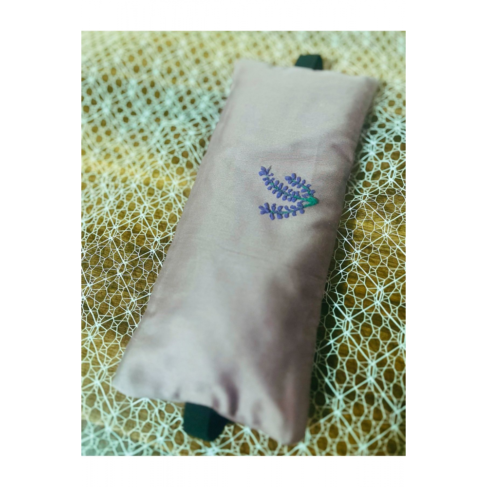 Lavanta Göz Yastığı-yoga-aromaterapi- Gül Kurusu Renk Pamuk Saten