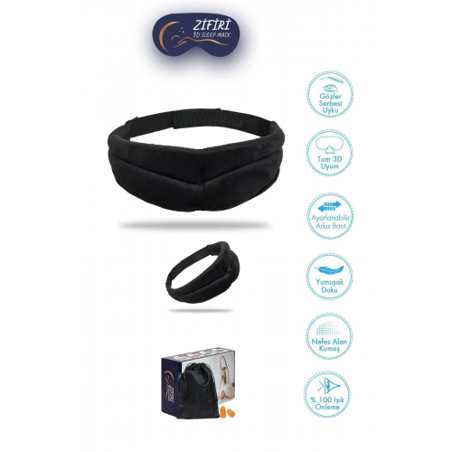 Uyku Ve Göz Maskesi Uyku Gözlüğü 3 Boyutlu 3d Uyku Ve Seyahat %100 Işık Geçirmez Siyah Göz Bandı