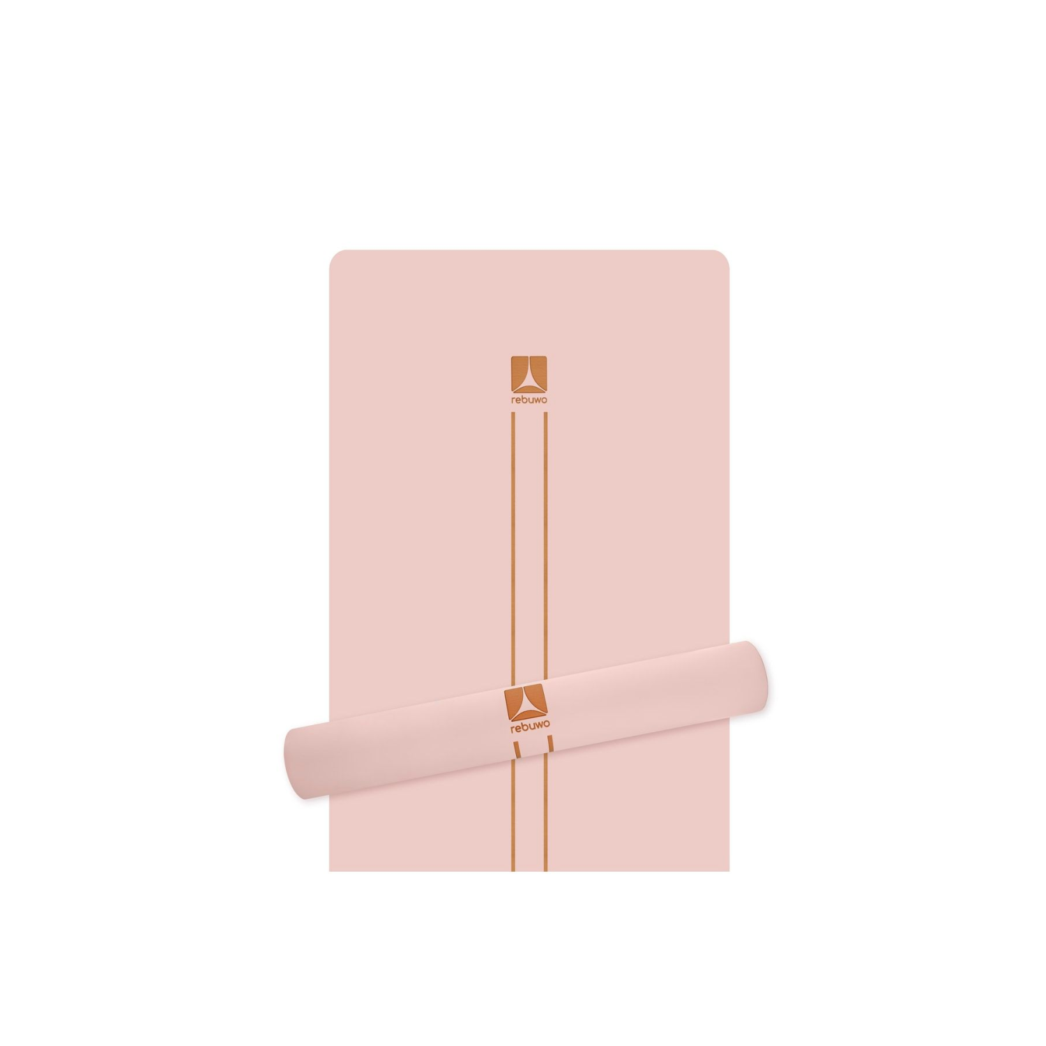 Çizgi Tasarımlı 5mm Ekstra Kaydırmaz Doğal Kauçuk Yoga Matı Pilates Mat Soft Pembe