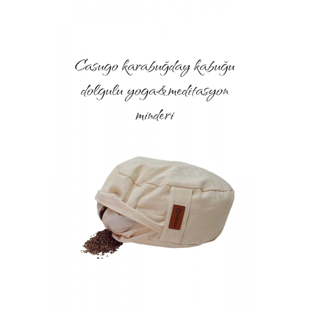 Yoga Ve Meditasyon Minderi | Zafu Karabuğday Kabuklu Dolgu - Rahat Ve Destekleyici Minder Doğal