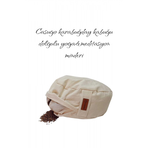 Yoga Ve Meditasyon Minderi | Zafu Karabuğday Kabuklu Dolgu - Rahat Ve Destekleyici Minder Doğal