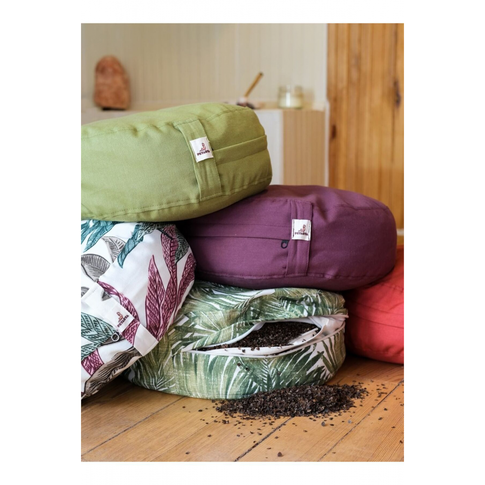 Zafu Kiremit Karabuğday Kabuğu Dolgulu Meditasyon Minderi