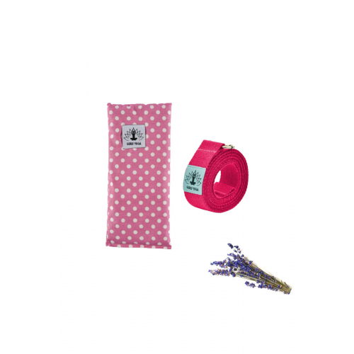 Lavantalı Göz Yastığı Ve Pamuklu Yoga Kemeri Seti Meditasyon Göz Bandı