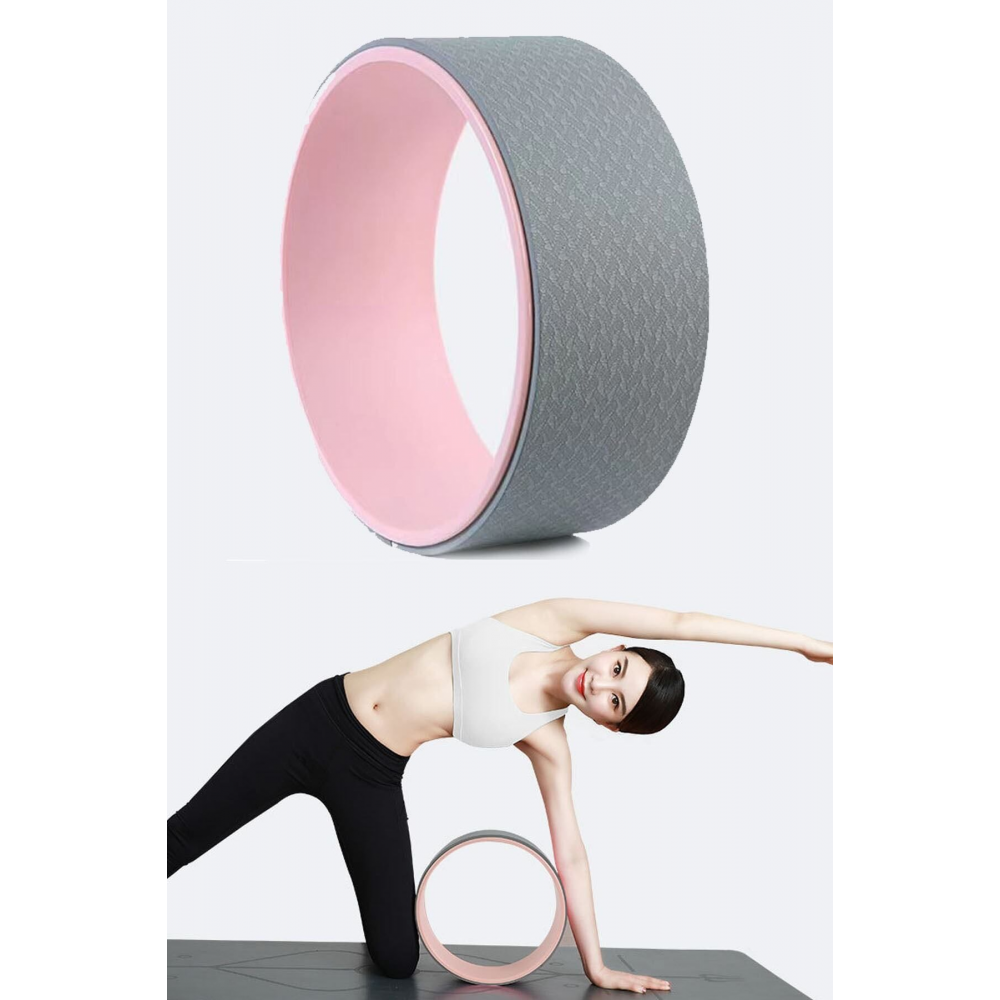 Yoga Wheel Yoga Tekerleği Yoga Ve Pilates Halkası Yoga Çemberi Balance Pembe-gri