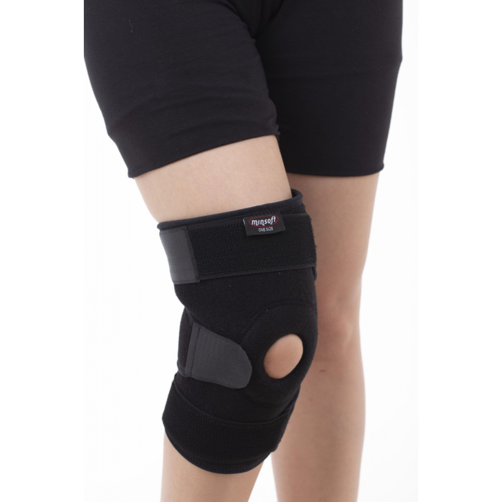 Unisex Siyah Patella Destekli Dizlik