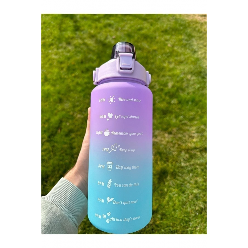 Motivasyonel Su Matarası Su Şişesi Suluk 2 Litre Tritan Spor Salonu Su Şişesi Bpa Içermez Suluk