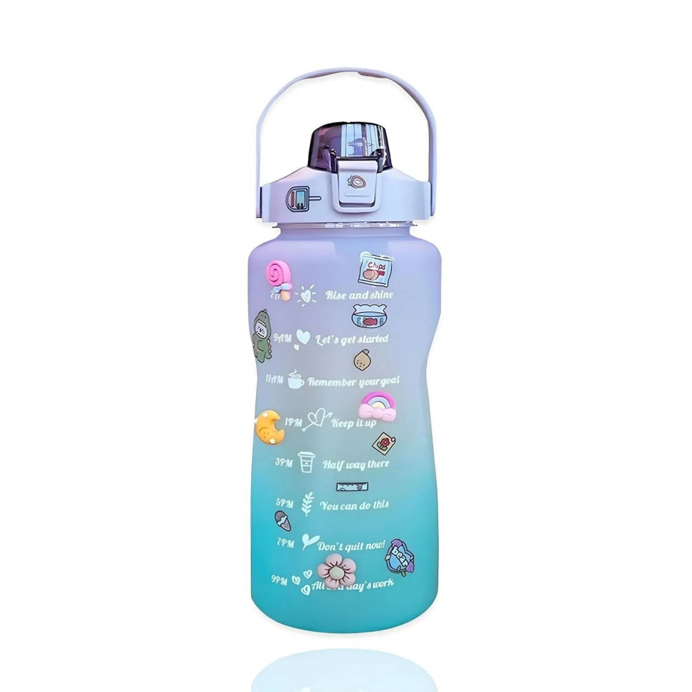 Purple Motivasyonel Su Matarası Su Şişesi Suluk 2l Tritan Spor Salonu Su Şişesi Bpa Içermez Suluk