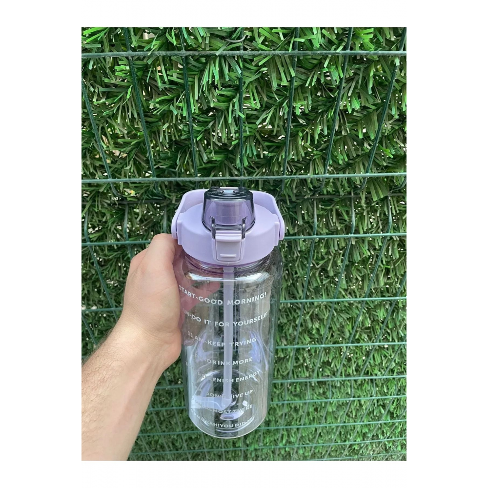 Şeffaf Motivasyon Matara 2000 ml Suluk Su Şişesi - Bpa Içermez