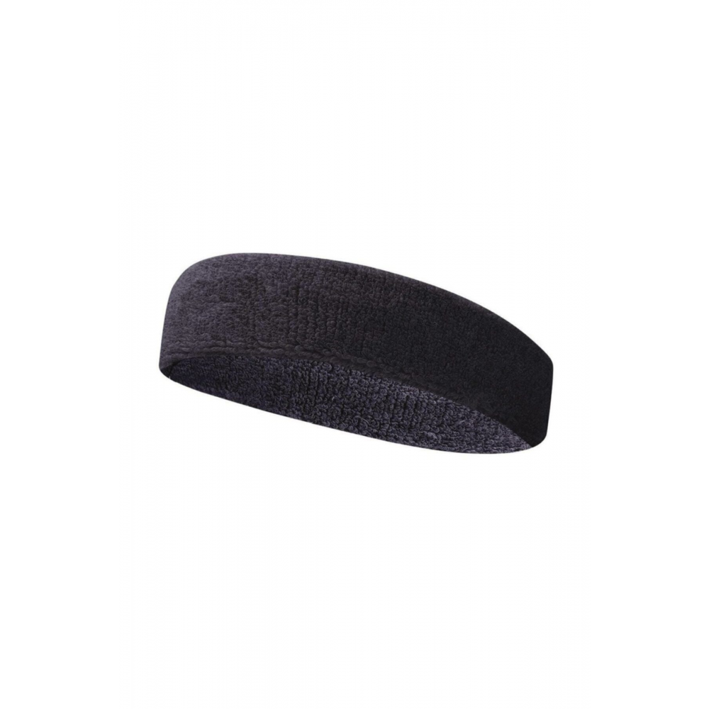 Havlu Ter Bandı Kafa Bandı Headband Tenis Saç Bandı-siyah