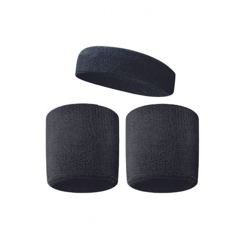 Havlu Ter Kafa Sporcu Saç Bandı Ve 2 Adet Havlu Bileklik Fitness Futbol Yoga Saç Bandı Ve Bilekliği