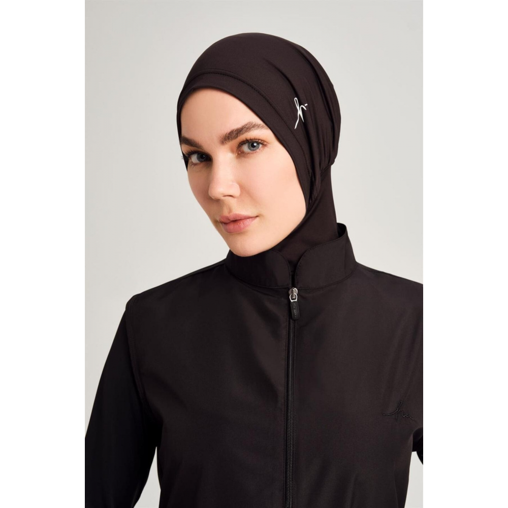 Siyah Tesettür Yüzücü Bone