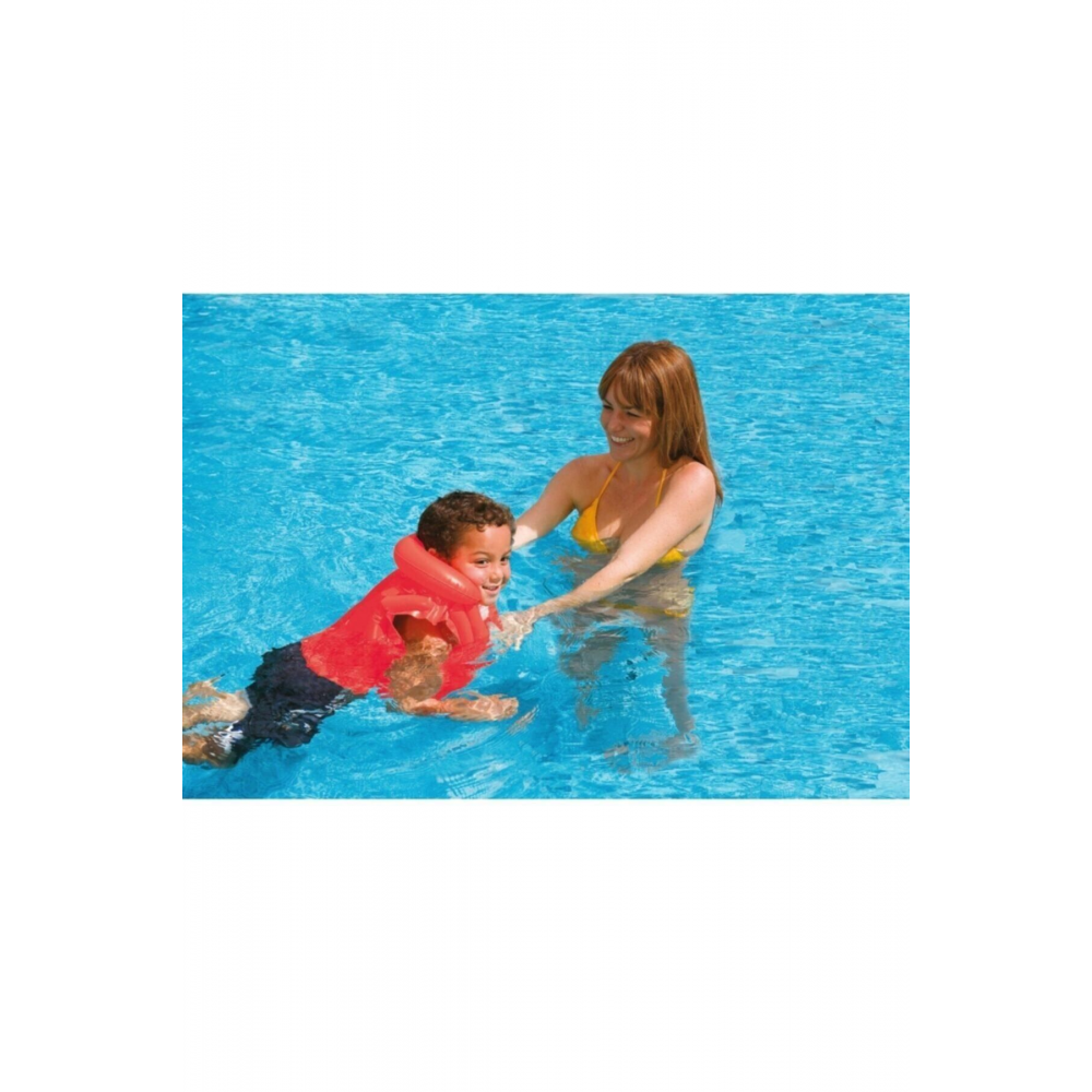 Yakalı Şişme Yelek Kırmızı 50x47 Cm