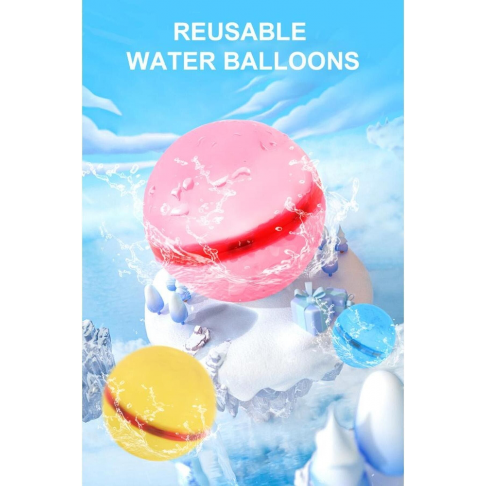 6'lı Renkli Su Topu / Deniz Topu (YENİDEN KULLANILABİLEN, KIŞIN KAR TOPU, YAZIN SU TOPU)