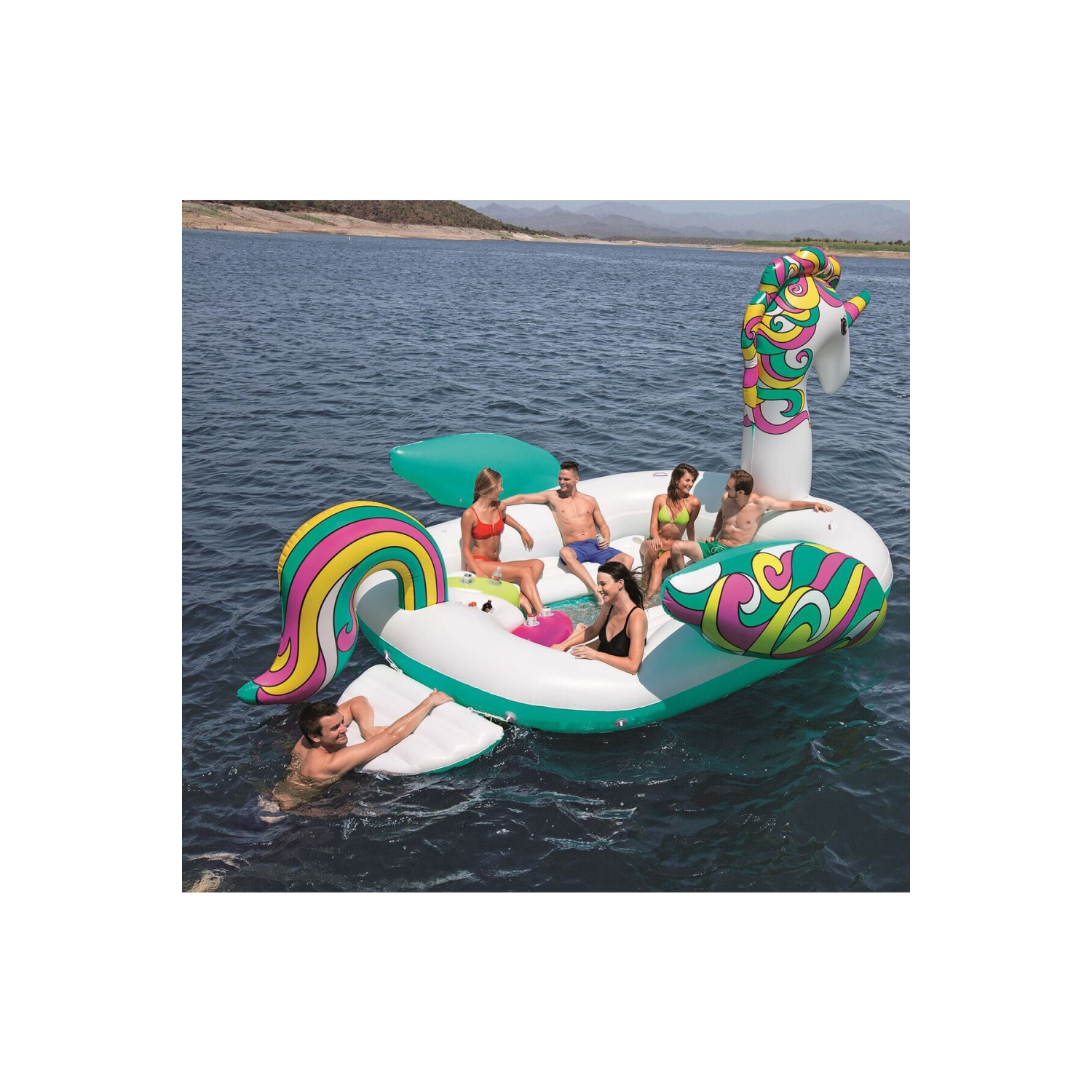 Lüx Dev Ünicorn Yüzen Ada - Deniz Yatağı ( 590 Cm X 404 Cm )