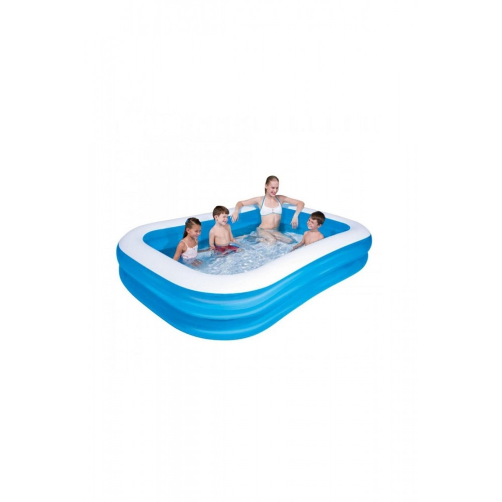 Pompa Hediye - 12819, Büyük Boy Dikdörtgen Şişme Aile Havuzu (211x132x46cm)