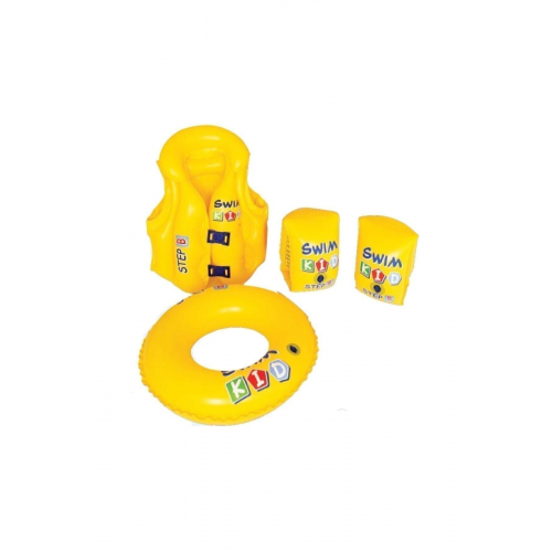 Hanedan Home Pool And Sea Children's Swimming Learning Set Sea Sleeves, Pool Bagel And Life Jacket