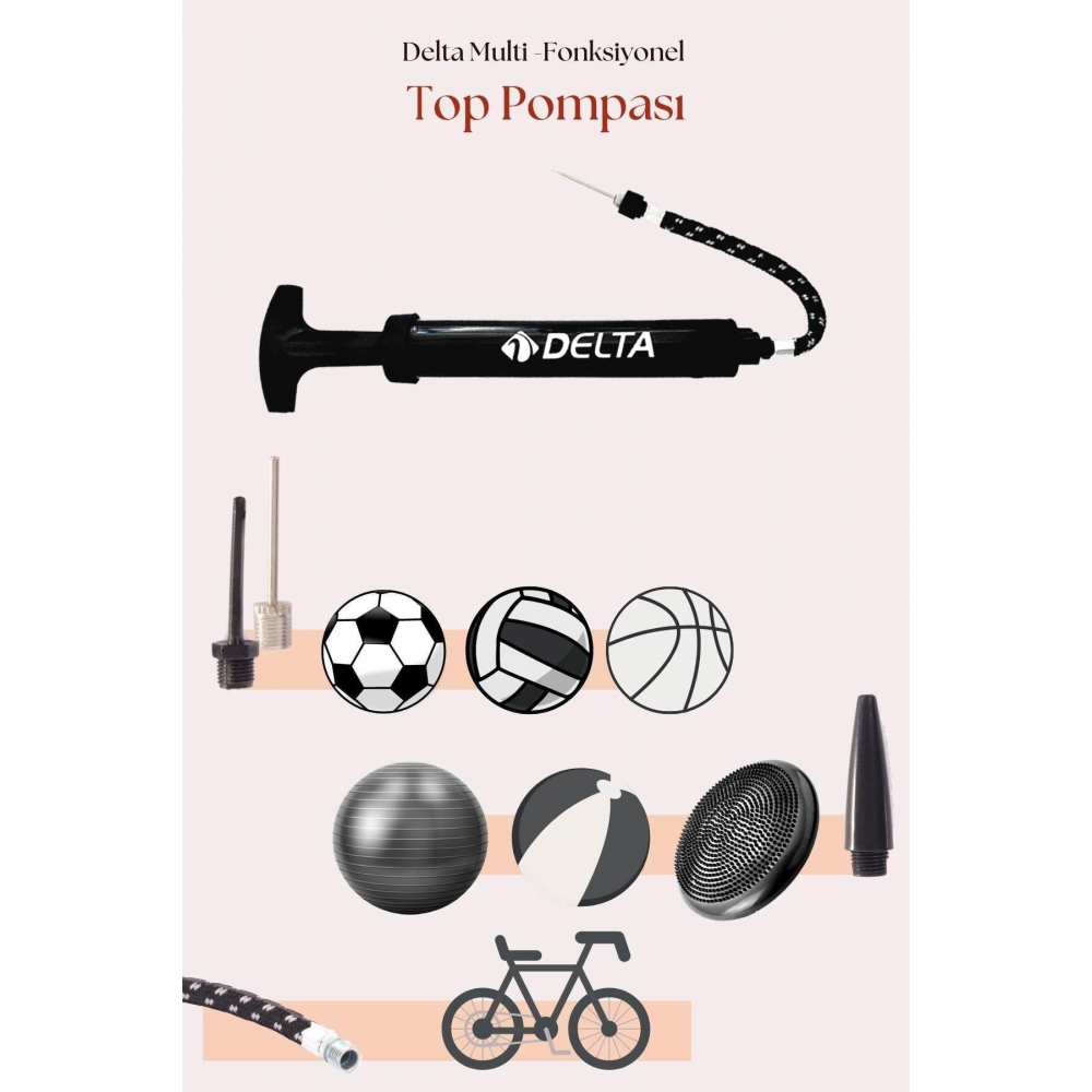 Top Pompası Futbol Basketbol Voleybol Hentbol Pilates Ve Bosu Topu Denge Diski Şişirme Pompası
