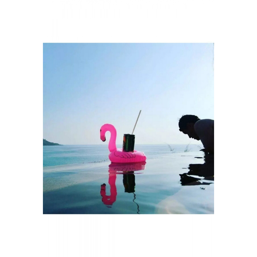 Flamingo Şişme Deniz Havuz Bardak Tutucu Float Bar 18-22cm