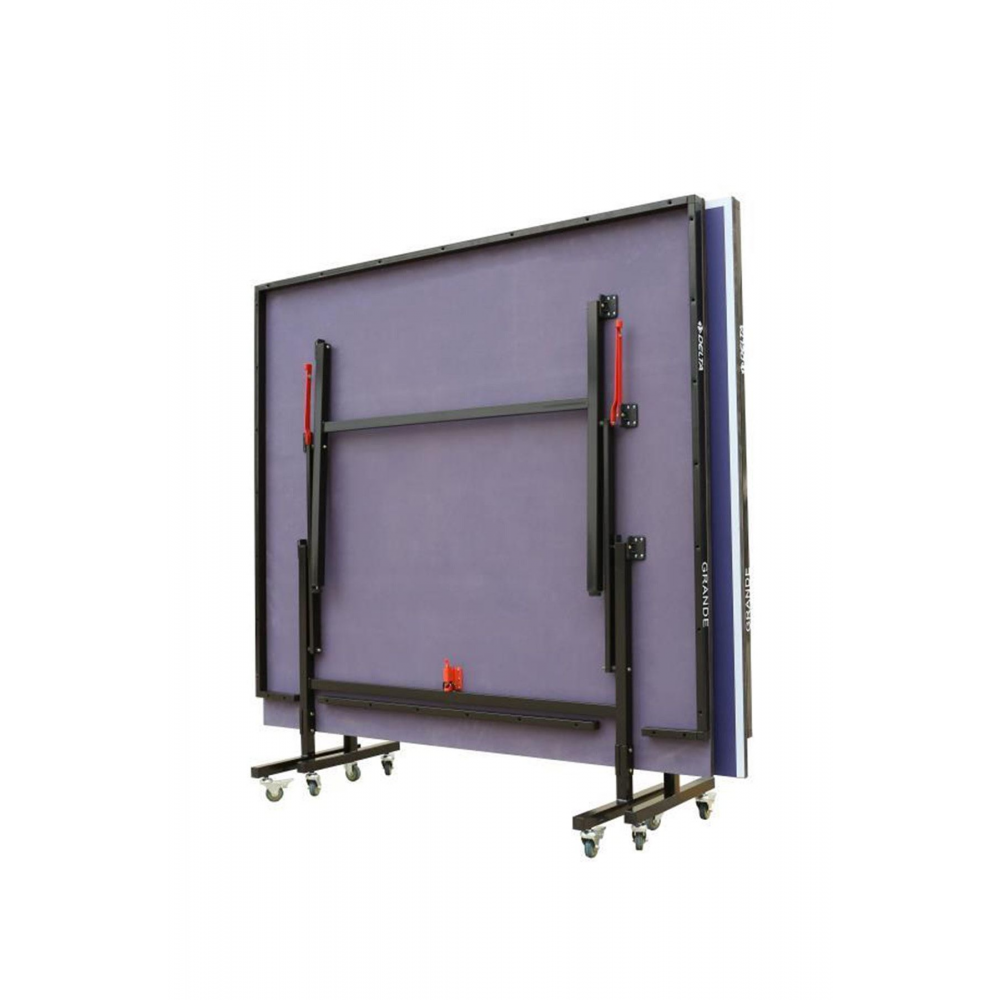 Grande 18 mm High-Class Katlanabilir Mavi Masa Tenisi Masası + Ağ-Demir + 2 Raket + 3 Top