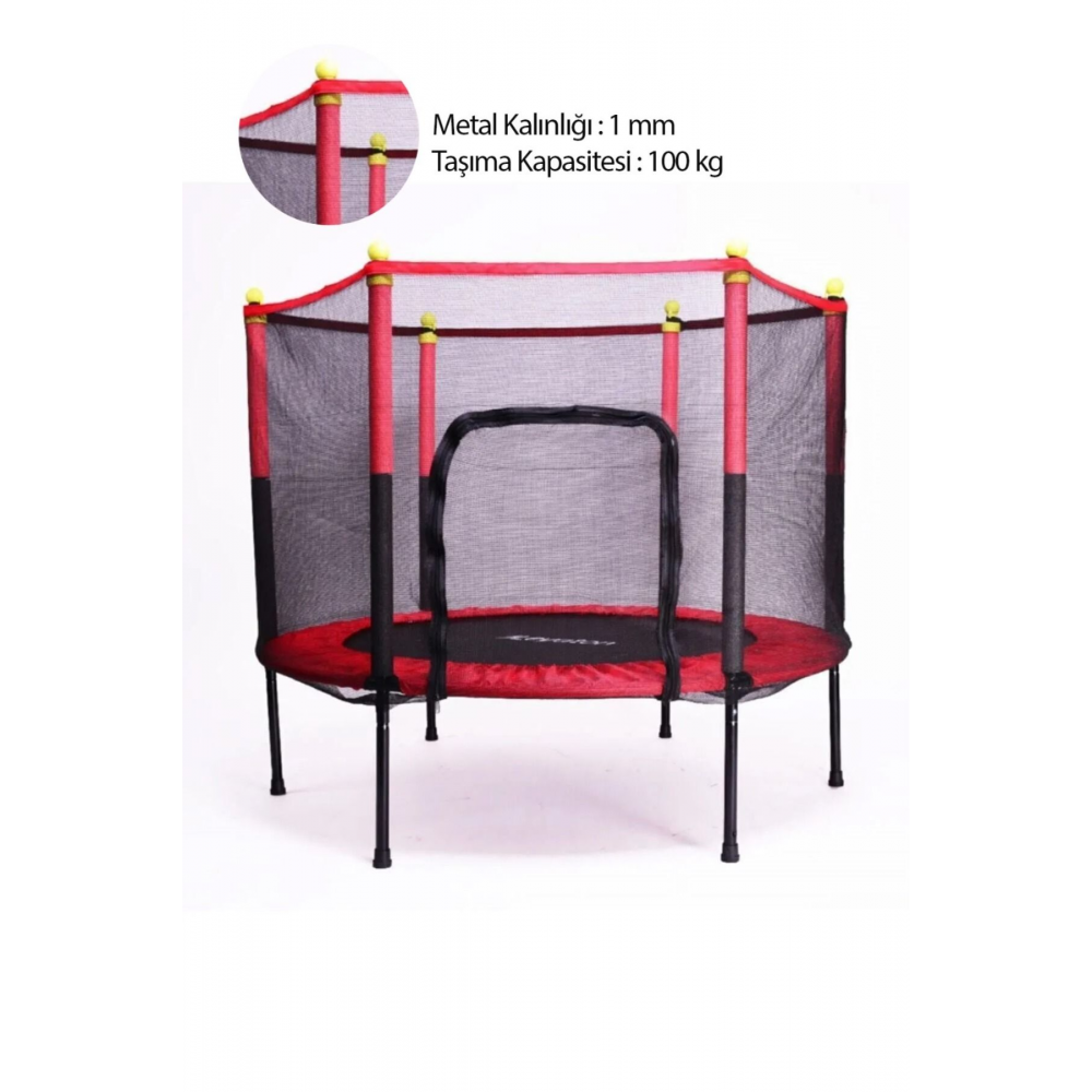 Fileli Büyük Boy Trambolin 140 Cm Çap Kırmızı