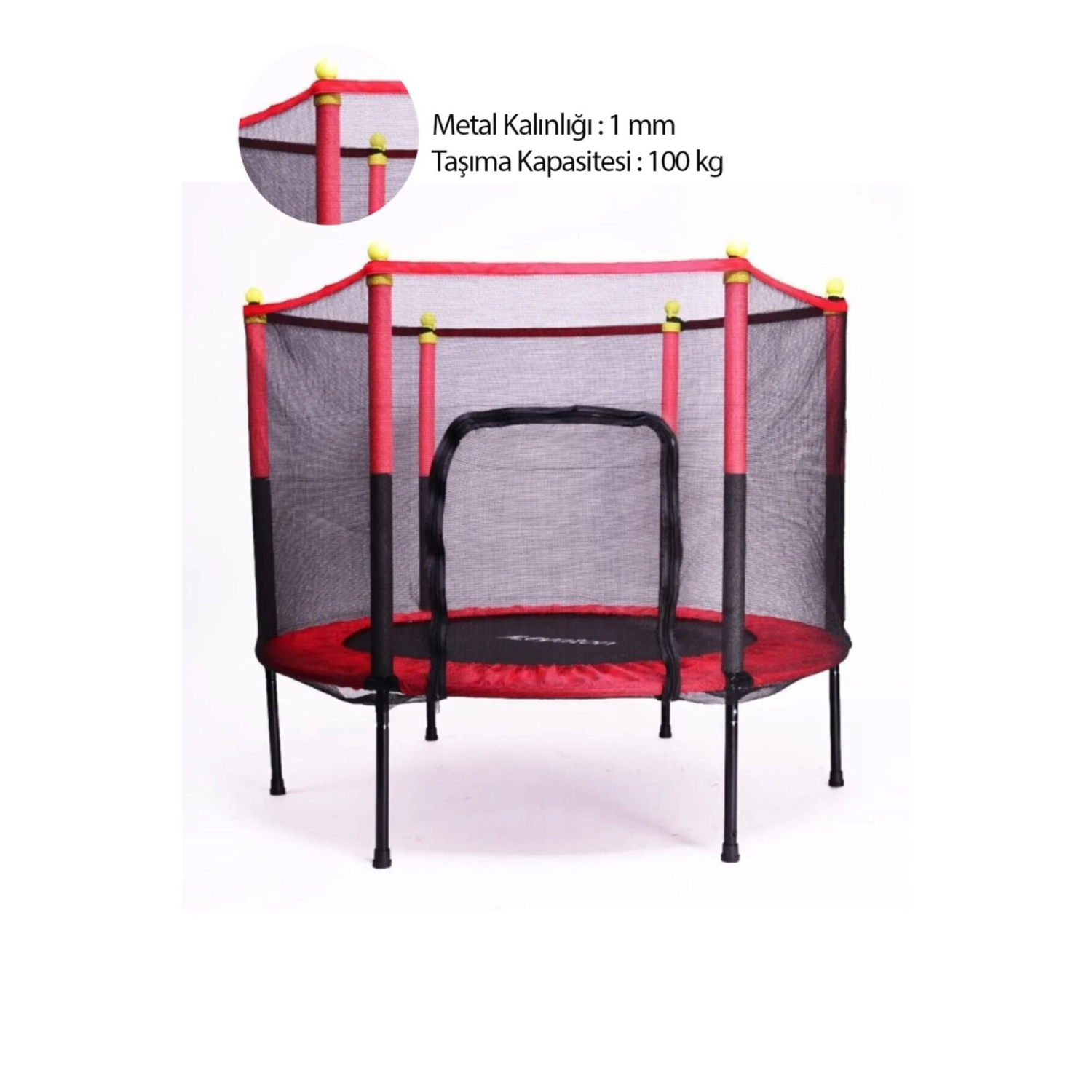 Fileli Büyük Boy Trambolin 140 Cm Çap Kırmızı