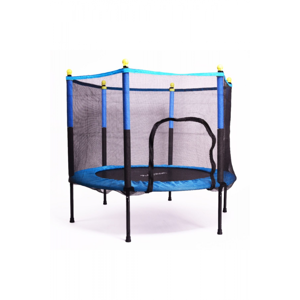 Fileli Büyük Boy Trambolin 140 Cm Çap Mavi Kolay Kurulum