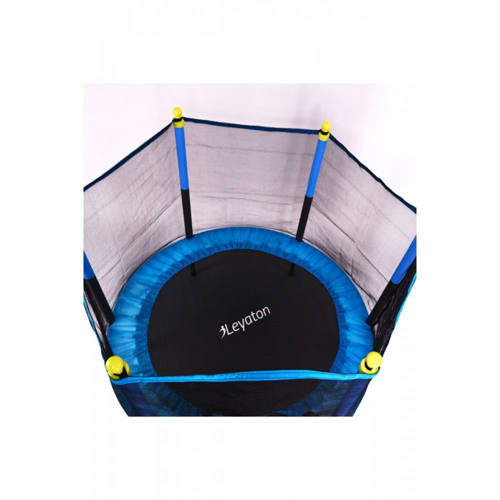 Fileli Büyük Boy Trambolin 140 Cm Çap Mavi Kolay Kurulum