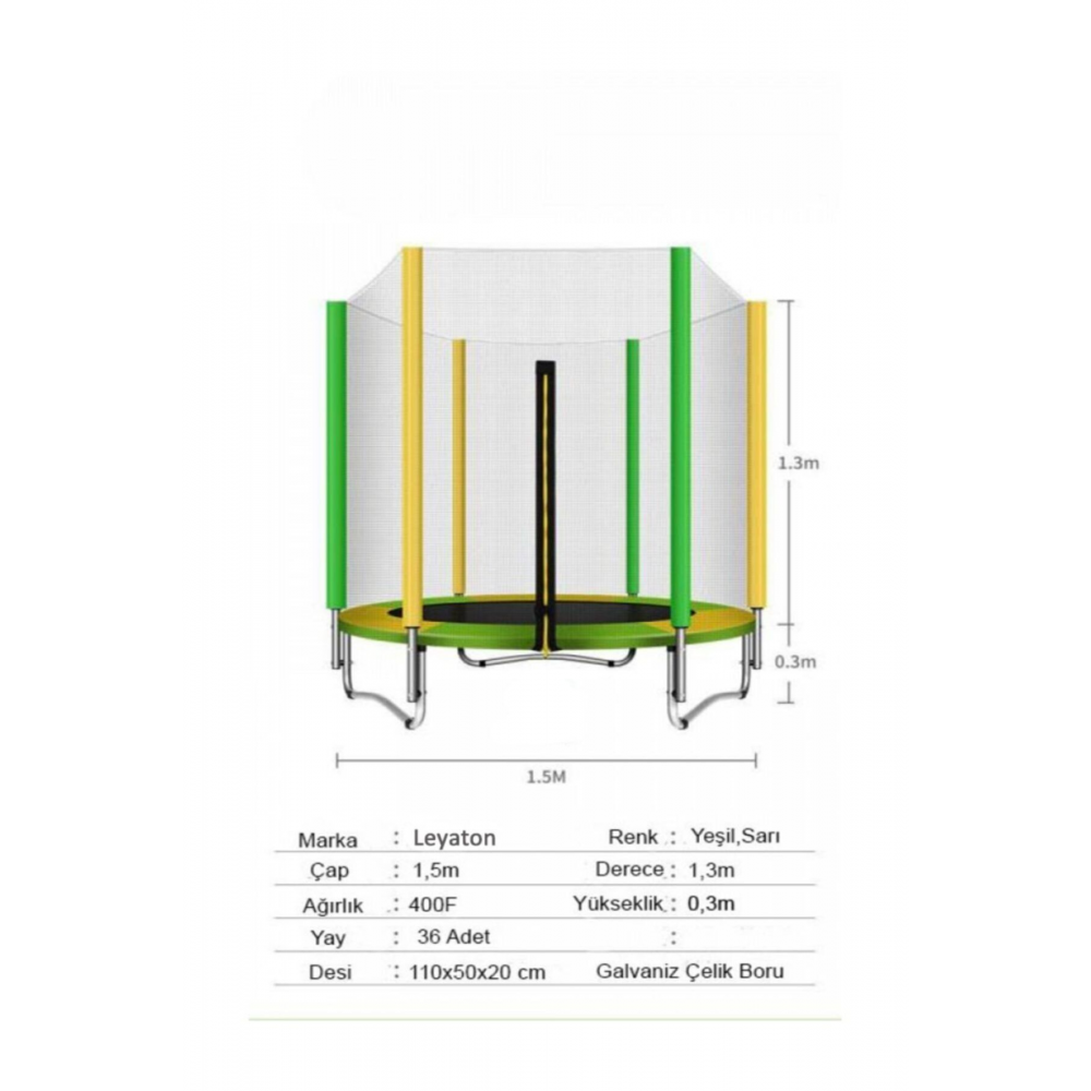 Katlanabilir Fileli Trambolin 140 cm Lyt-198