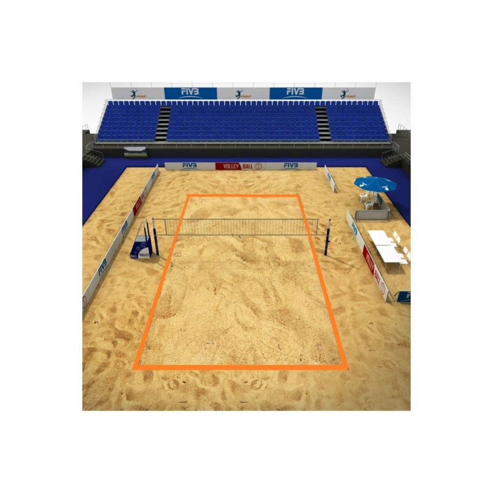 Plaj Voleybol Saha Çizgi Şerit Takım Turuncu - Beach Voleybol Saha Şeridi 8.00mt X 16.00mt