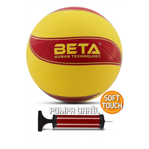 Voleybol Topu Pompalı Dahil Set Kauçuk Beta Dikişsiz Yekpare Üretim Kırmızı
