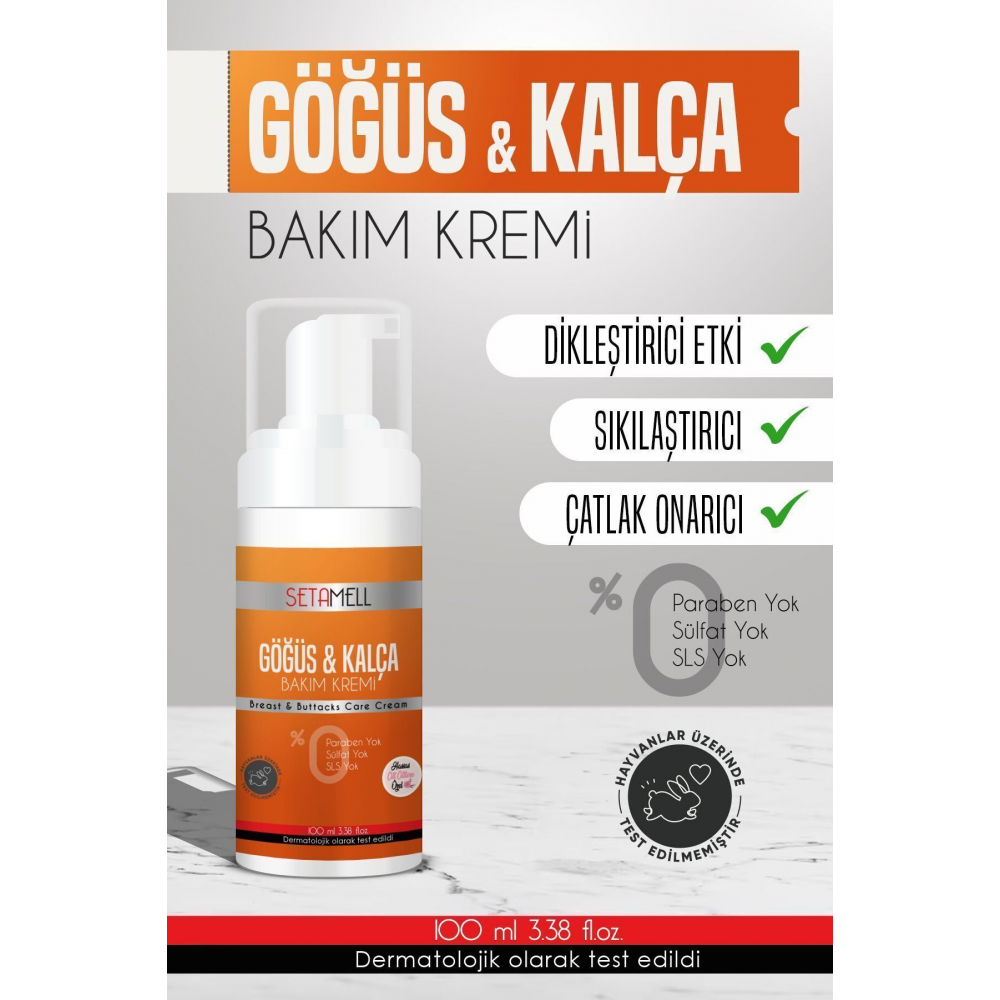 Göğüs Ve Kalça Dikleştirici & Dolgunlaştırıcı Sıkılaştırıcı Bakım Kremi 100 ml