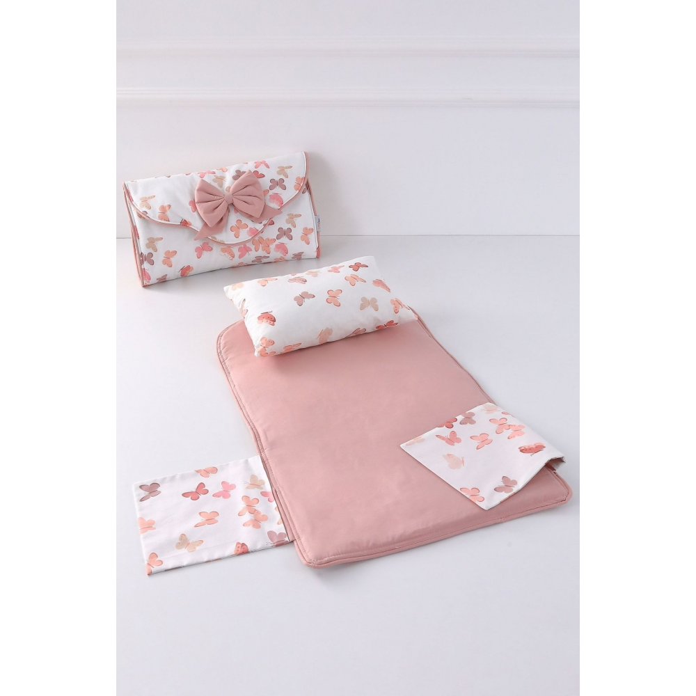 Alt Açma Minderi - Çantalı - Pudra Kelebek