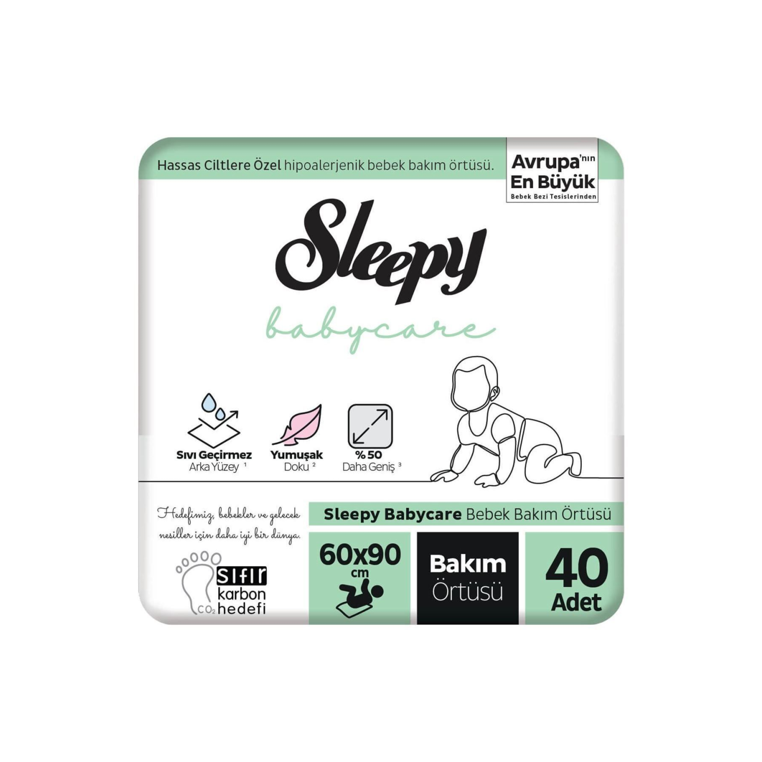 Babycare Bebek Bakım Örtüsü 60x90 Cm 4x10 40 Adet