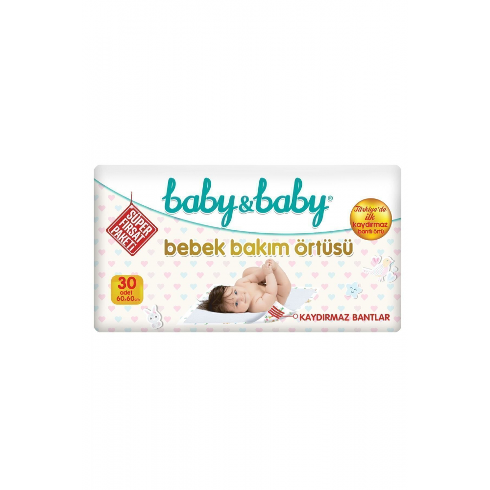 Bebek Bakım Örtüsü 60x60cm Alt Açma Bezi 30'lu Paket