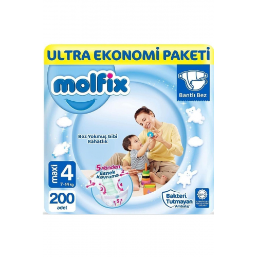 Bebek Bezi Ultra Fırsat Paketi Maxi 4 No 100 Lü X 2 Adet