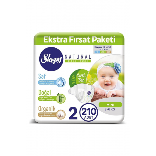 Natural Bebek Bezi 2 Numara Mini 210 Adet